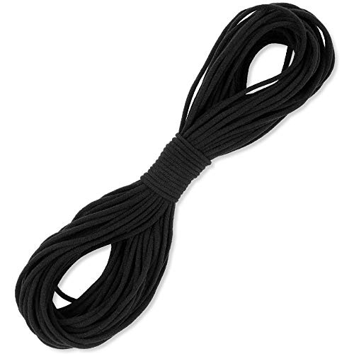 Élastique Couture - Tresse Cordon Façon Tricotin 2mm - Travaux Création Masques Tissus - Loisirs Créatifs - Noir - 10 Mètres Cover