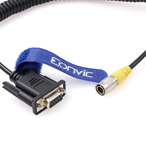 Eonvic D9 6-pin Male RS232 Interface COM Download Data Coiled Cable for Top-con/Sokkia/Trimble