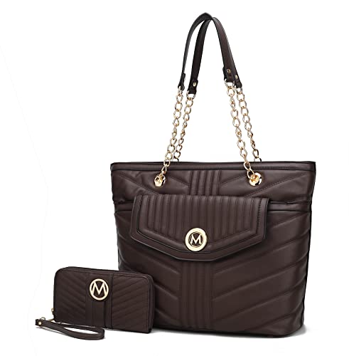 Image of MKF Collection Women Tote Bags Wristlet Wallet Large Designer Handbag Shoulder Bag Top-handle Big Satchel Hobo 2pcs Purse Set