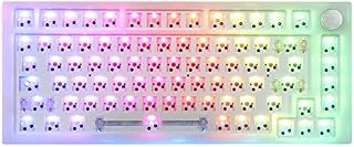 EPOMAKER NEXT TIME Skyline Gasket-mounted 75% Hot Swappable Wired Gaming Keyboard DIY Kit with RGB Backlight, Rotary Knob, Compatible with 3Pin 5Pin Gateron/Cherry/Kailh/Otemu Switch (White)