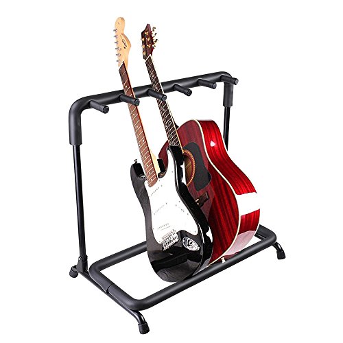 AW support multi Guitare support pliant Band Stage Bass Guitare acoustique Display Rack 5 holder noir - Les Beatles, Paul McCartney, John Lennon, RIngo Starr, George Harrison AW support multi Guitare support pliant Band Stage Bass Guitare acoustique Display Rack 5 holder noir