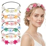 SUMERSHA 6Pcs Women Flower Crowns Set Boho Floral Headpieces Hair Wreaths