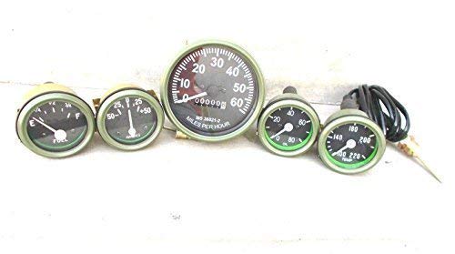 Juego de medidores Willys de alta precisión y cara negra para tableros Jeep MB GPW