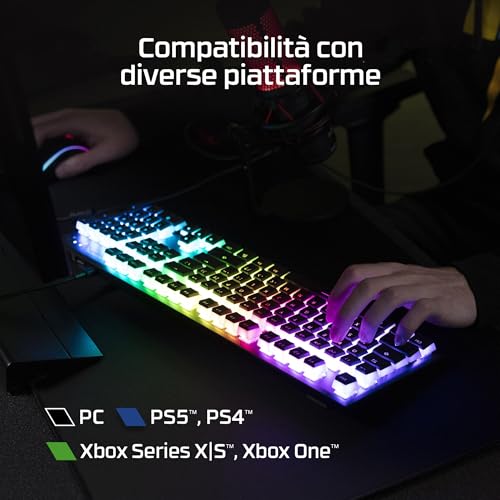 Alloy Origins 60, Tastiera Meccanica da Gaming Cablata, Illuminazione RGB, Telaio in Alluminio, 80 Milioni di Pressioni Garantite, Cavo USB-C, 3 Dispositivi Collegabili, Layout Inglese, Nera - Tastiera gaming - Immagine 4