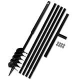 vidaXL グラウンドドリル ハンドル付き 120mm 延長チューブ 5m スチール