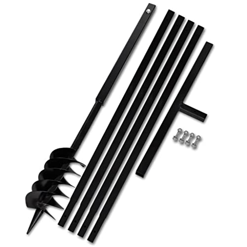 vidaXL Bêche et tarière manuelle 120 mm Avec Rallonge mèche tarière 5 m