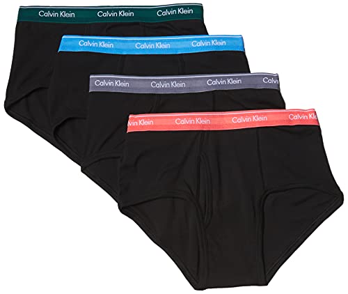 Calvin Klein Men's Cotton Classics Multipack Briefs, Black Bodies W/Blue Burst, Maya Blue, Porcelain Rose, Pewter, S Calvin Klein Men's Cotton Classics Multipack Briefs, Black Bodies W/Blue Burst, Maya Blue, Porcelain Rose, Pewter, S