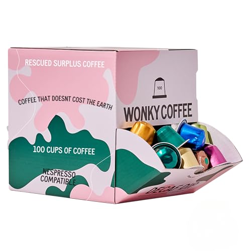 Wonky Coffee Decaf Dip - 100 Pods Compatible with Nespresso Coffee Machines Made of Rescued Surplus Pods from Micro-Roasters to the Biggest Coffee Brands in the World. (Standard Decaf Dip)