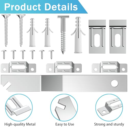 Image of Security Hanging Kits with T-Head Screws-25 Packs -Security Picture Hangers for Cleats Kits,Complete T-Lock Security Hanger Set for Wood & Metal Frames,Anti-Theft Security Lock Picture Hangers