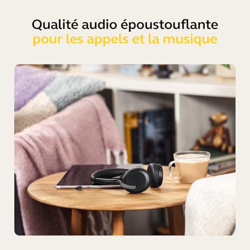 Jabra Evolve2 65 Flex MS Stereo Micro casque sur oreille Bluetooth sans fil Suppresseur de bruit actif USB C avec socle de recharge sans fil Certifié pour Microsoft Teams - vue 10