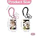 Qoncosy 2 Pack Cute Photocard Holder Keychain Kpop Photo Card Holder, Transparent PC Holder with Star Wave Design for Bus Student Card, Creative Photo Protector Keychain (Pink and Black)