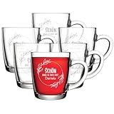 polar-effekt Teegläser 340 ml 6er-Set mit Gravur als Geschenk - Personalisiertes Geburtstagsgeschenk - Gläser für Tee, Glühwein, Kaffee und Cappuccino - Transparent