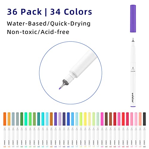 Image of 0.4 Tip Pen Set Compatible with Cricut Maker 3 /Maker 4 /Maker /Explore 3 /4 /5 /Air 2 /Air, Ultimate Fine Point Pen Set of 36 Pack Fine Point Pens for Writing, Drawing, DIY Crafts