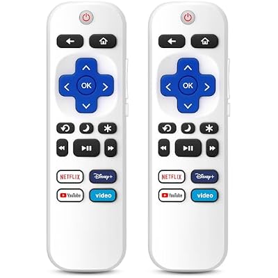 (Pack of 2) Remote Control Only for TCL Onn Hisense Sharp Philips Westinghouse Insignia Element TLC Roku Smart TV Ruko Ruku Roko Remotes Replacement-1 Year Warranty