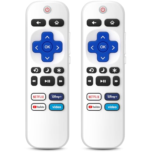 (Pack of 2) Remote Control Only for TCL Onn Hisense Sharp Philips Westinghouse Insignia Element TLC Roku Smart TV Ruko Ruku Roko Remotes Replacement-1 Year Warranty