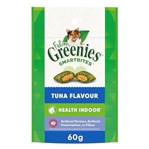 GREENIES FELINE SMARTBITES Cat Treats Healthy Indoor Natural Dental Care, Tuna Flavour, 2.1oz Pouch