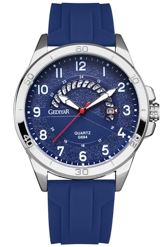 Image of Waterproof Watch Analog Military Stylish Durable Timepiece for Men Boy Sports Wrist Quartz Watches,Silicone Strap