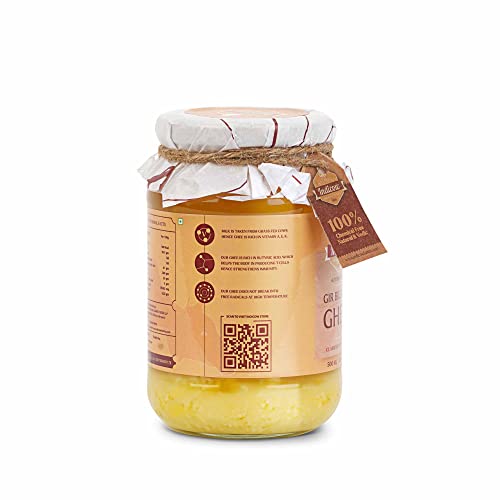 Image of Indicow Organic Dairy Foods Pure Authentic A2 Gir cow Ghee | Bilona Curd-Churned, Cruelty-Free, Ayurvedic| Grass Fed Cows (500ml, Gir)