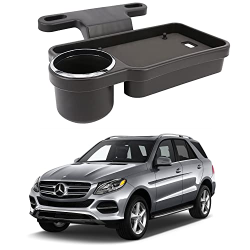 Image of Oshotto (FT-04) Foldable Car Auto Headrest Rear Back Seat Table Drink Food Cup Tray Holder Compatible with Mercedes Benz Gle - Black