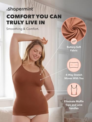 Image of SHAPERMINT Womens Tops - Scoop Neck Cami Body Shaper for Women, Shapewear Tummy Control, Camisole Tank Tops for Women