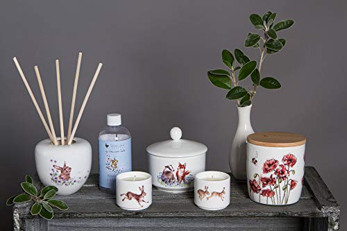 Wax Lyrical Wrendale Meadow Ceramic Fragranced Candle, Up To 32 Hours Burn Time,Green,Pink #TOP2