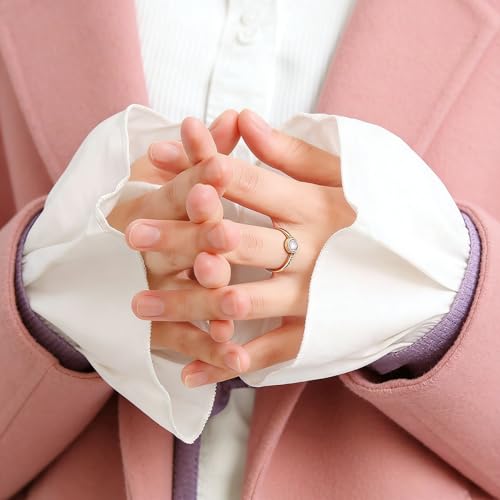 WHZAZGW False Wrist Cuffs For Women,Detachable Sleeve Cuffs, White Chiffon Sleeve Cuffs Sleeves Garment Decorated Accessories for Sweater Blouse Coat