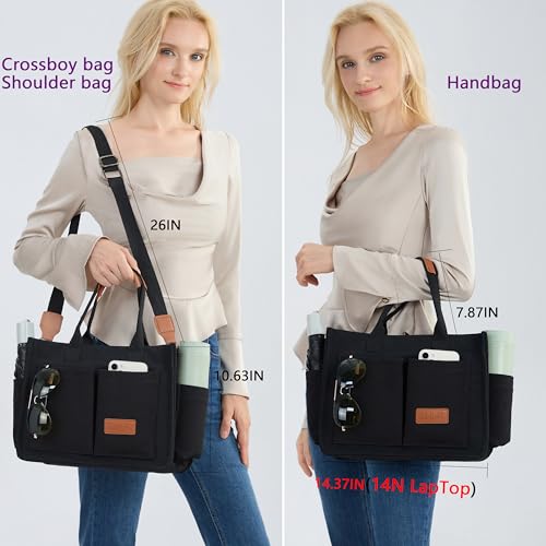 Image of ZHMO Canvas Tote Bag for Women,Women's Bags Crossbody Bags Work Laptop Tote Bag Large Handbags Purse for Travel Nurse Teacher