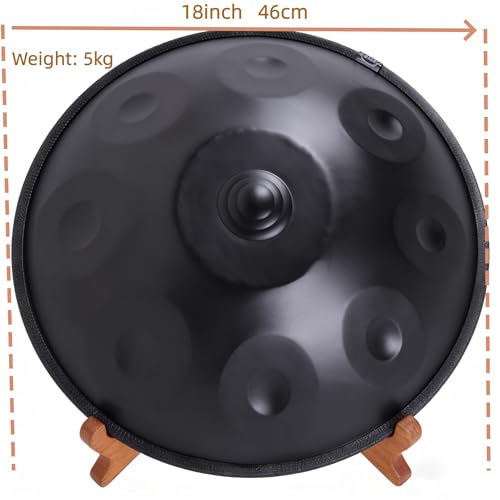 Handpan Negro de 9 Notas Acero Inoxidable Profesional miniatura 7