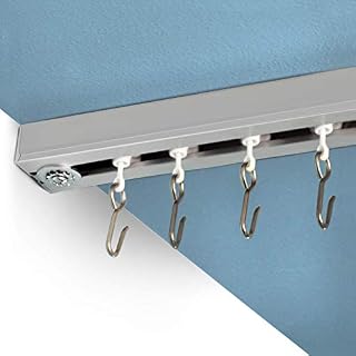 RoomDividersNow Ceiling Track Set - Large, For Spaces 12ft - 18ft Wide (Silver)