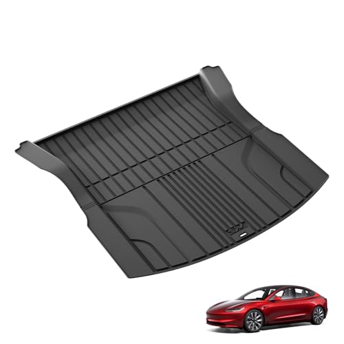 3W Fußmatten mit Metallpedal für Tesla Model 3 Highland 2024-2026, Thorex™ Allwetter Maßgeschneiderte Fußmatten Tesla Model 3 Autofußmatten Zubehör, Wasserabweisend Antirutschmatten 1.Model