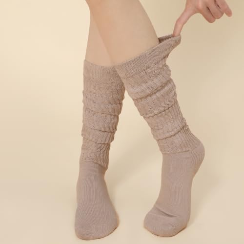 Image of Pleneal Slouchy Socks for Women Scrunch Sock Knit Chunky Crew Boot Socks