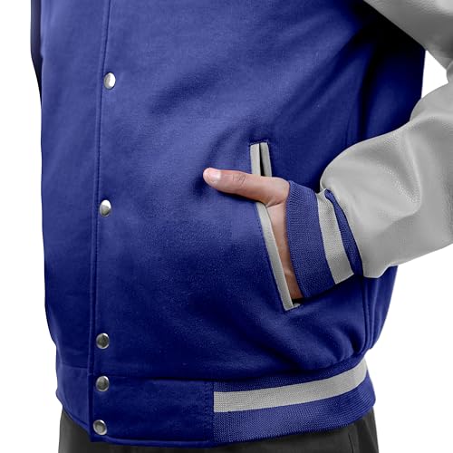 Image of Baseball Wool Letterman Varsity Faux Leather Sleeve For Men | Wool Varsity Bomber Jacket