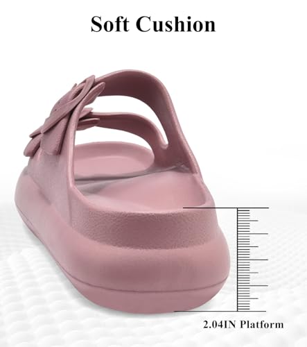 Womens Platform Cloud Slides with Arch Support, Adjustable Double Buckle Recovery Sandals, Comfort Lightweight Ultra Cushion Wedge Sandal4