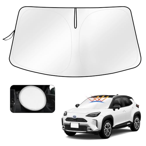 Cartist 新型 トヨタ ヤリスクロス フロントサンシェード yaris cross サンライン サンセット サンフィア フロントガラス サンシェード シェードカーテン マルチサンシェード R2.08～現行 遮光 シェード 日よけ 車種専用 UVカット 車中泊 カスタムパーツ インテリア 内装パーツ 取付簡単 収納袋付 メーカー直営