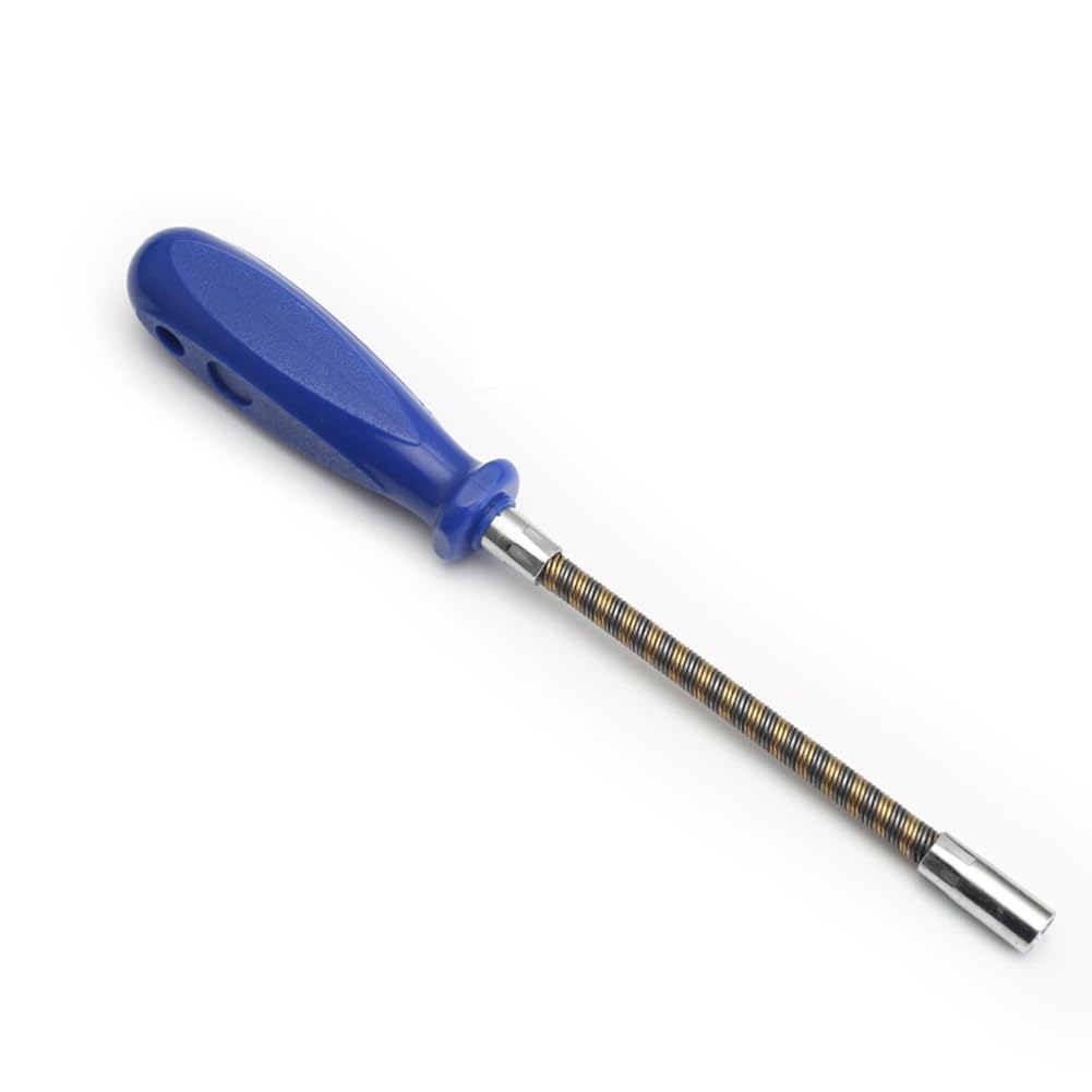 Loufy 7mm Flexible Hex Screwdriver 90 Degree Bendable Nutdriver Hex Socket for Car Repair