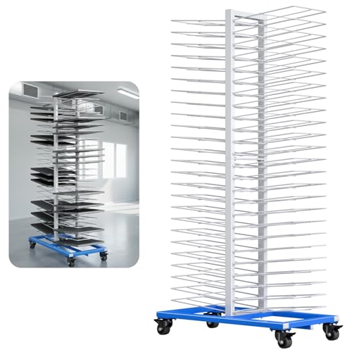 WUGEBA Large Paint Drying Rack-50 Tier with 4 Wheels, Heavy-Duty