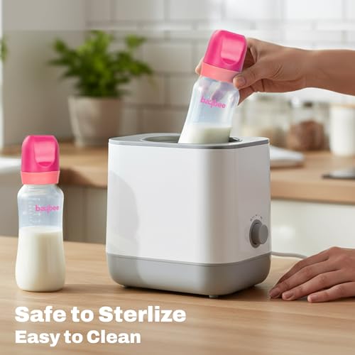 Image of Baybee Natura Flow Milk Bottle for New Born Babies | Uniquely Designed Breast Mimic Soft & Flexible Nipples | Advanced Anti-Colic Breast Like Nipple Baby Bottle Natural and Easy Latch (Pink, 125 Ml)