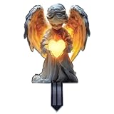 Grabschmuck Wetterfest,Engel für Grab Wetterfest,Friedhof Deko,Wasserdichte Betende Grabengel,2D-Hofschild,Flache Acryldekoration,für Friedhof Dekoration und Blumentöpfe Dekoration als Taufe Geschenk