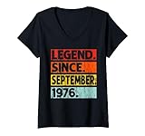 Photo Gallery legend since september 1976 birthday 1976 men women vintage maglietta con collo a v Photo Gallery legend since september 1976 birthday 1976 men women vintage maglietta con collo a v