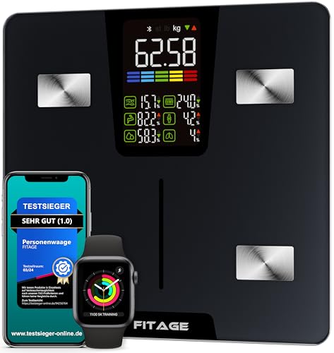 Personenwaage digital Testsieger 2025, Körperwaage bis 225kg,...
