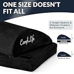 ComfiLife Foot Rest for Under Desk at Work – Adjustable Desk FootRest for Office Chair, Gaming Accessories – Ergonomic Teardrop Design for Back, Hip & Leg Pain Relief – 100% Memory Foam (Black) - Image 3