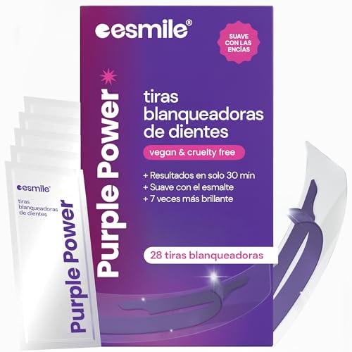 ESMILE Tiras Blanqueadoras Dientes Morado – 21 Tratamientos | Aclaramiento Instantáneo Sin Peróxido | Neutraliza el Amarillo e ilumina la Sonrisa (28)