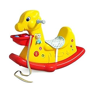Rocking Horse Trojan Baby Toy Children’s Rocking Horse with Music Plastic Gift Thickened Rocking Chair Car