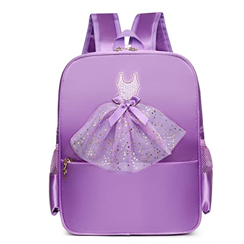 SEHXIM Linda mochila de dança de balé, bolsa de dança para vestido de tutu, bolsa impermeável para bailarina, bolsa de dança personalizada, bolsa de ginástica., Roxa, (L * W* H) 9.8*4.3*13.3 inches.,