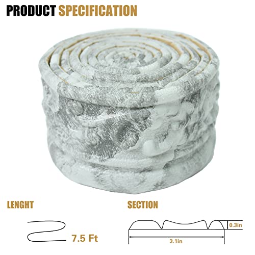 WAPANE Adesivo autoadesivo, borda de papel de parede de moldagem de coroa flexível, linhas de borda