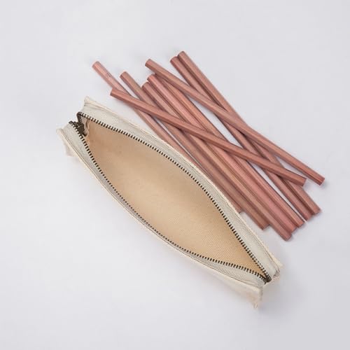 Image of Canvas Pencil Case Lightweight and Durable Ideal Pencil Pouch (Beige, Canvas)