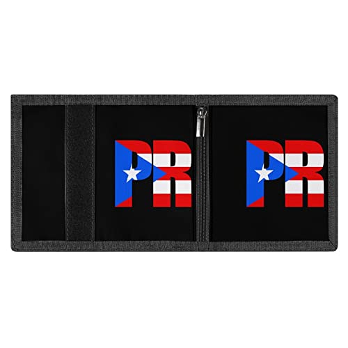FunnyStar Puerto Rican Flag Small Trifold Wallets Front Pocket Wallet With Money Clip Holder ID Credit Card Slots And Key Ring4