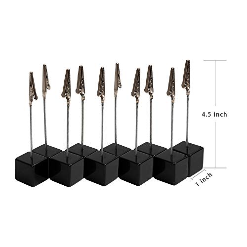 10Pcs Table Number Holder Name Place Card Holder Memo Clip Holder Stand Note Holder Pictures Card Paper Menu Clip (Black) #TOP2