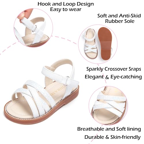 Image of PHIRAMIN Toddler Girl Sandals - Flower Girl Dress Shoes Open Toe Little Kid Wedding Party