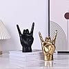 QIANLING 7.7" Gold Resin Rock On Hand Gesture Statue - Rock Culture Music Lovers' Decorative Tabletop Sculpture for Bookshelf, Desk & Mantel Decor in Home or Office, Modern Symbolic Figurine #5